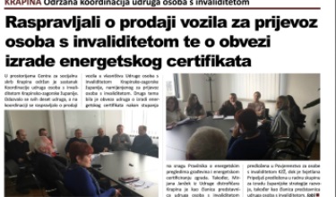 Održan sastanak Koordinacije udruga osoba s invaliditetom KZŽ-e